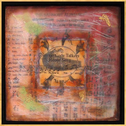 Language Code - Encaustic Painting copyright Ray Papka